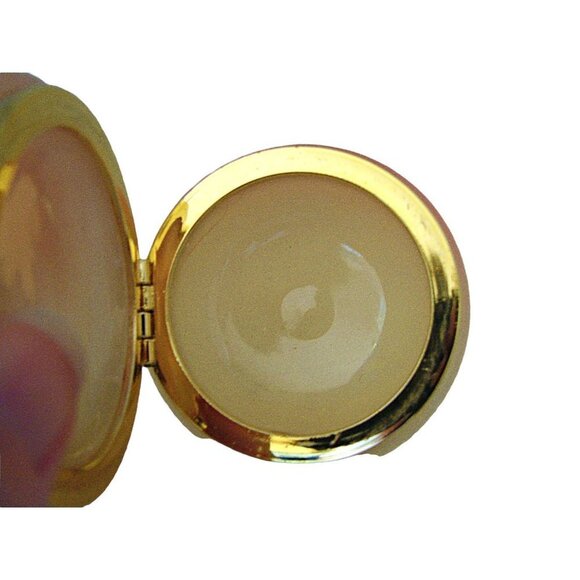 Hand Painted Peach Trinket Dish Box With Love from Jerusalem Gold Trim 2 x 2.5 " - Picture 9 of 12